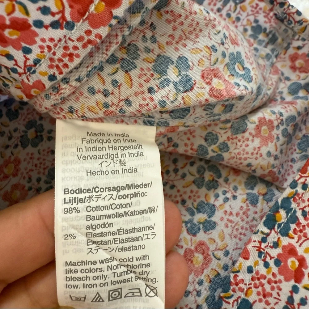 J.Crew Button Down Shirt Blue Red Floral Slim Flex XL